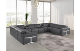 1126 DivanItalia Dark Gray 10-Piece Sectional with 4 Power Recliners and Power HeadrestsModel:  1126-DK_GREY-10PC-4PWR-U-SECTIONAL-GROUP